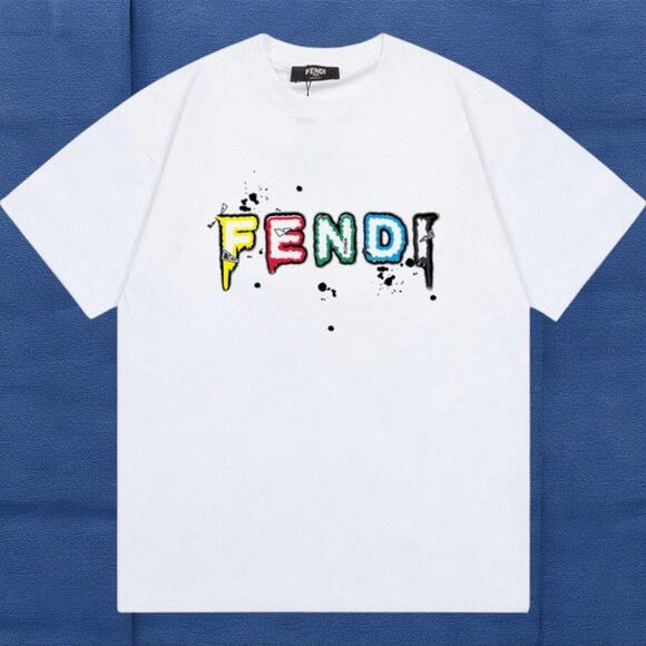 Fendi Men's White Short Sleeve T-Shirt - Picture 1 of 4